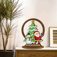 Zruodwans Santa Claus Decoct Set Slikanje Božićni ukras sa drvom Baza ručno rađen santa Claus Reindeer