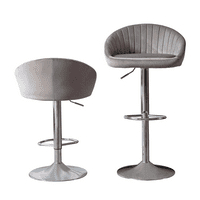 Elektronna zona Moderna podesiva pojmova po visini bar stolice za trpezarije sa leđima i nogama, siva