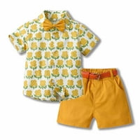 Postavljanje mališana začinite za djecu za dječje ljetne dječje haljine kratkih rukava s kratkim kratkim