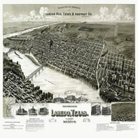 Istorijska karta Laredo Texas Webb County Poster Print