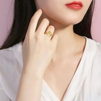 Prsten za žene Teen Peather Ring Otvori Podesivi modni pješčani zlatni antikni francuski prsten za žene