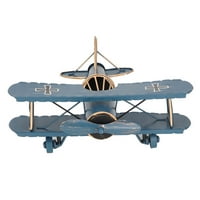 Vintage Airplane Model Avion za kovano željezo Biplane za Decrecko dekor foto rekvizite