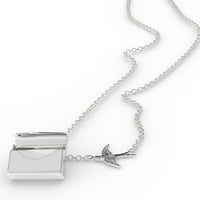 Ogrlica s bloketom Volim svjetsku muziku, šareno u srebrnoj koverti Neonblond