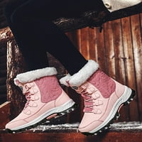 Difumos zimske čizme za žene za žene tople plišane čizme za gležnjeve udobne čipke cipele ružičaste
