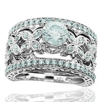 Srednji nakit Vjenčani prsten Dijamanti i moissanite 14k bijelo zlato 1.70ctw