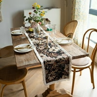 Huanledash stol za poklopac Vintage cvijet obojen rezna ritnskog kućišta u stilu pravokutnika pastoralne