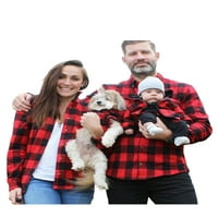 Porodično podudaranje plairano božićno majica majica roditelj-dječja bluza s dugim rukavima preklopljena