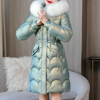 Žene donje parka Zimski topli maxi kaput modni čvrsti plišani ovratnik dugih rukava tanke nadupive jakne