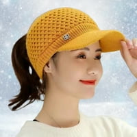 Pleteni šešir prazan gornji plišani oblozi casual vrhunac rastezljivo drži topla čvrstu boju jesenju zimske žene sportska kapa