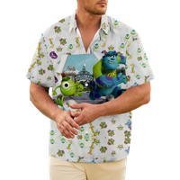Univerzitetska majica Monsters 3D tiskana umjetnost Print Tropska havajska casual gumba za ovratnik na vrhu majica za muškarce kratki rukav ležerni teženi
