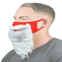 SantaSafe Holiday Santa Beard Beard Face Maska za odrasle za Božićno crveno
