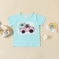 Pejock Baby Girls Odjeća odijela Košulja za pantalone Dečije Uskršnje modne slatke slatke ruffles Bljeskane