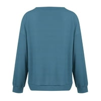 Strugten majice s dugim rukavima za žene bluze V izrez casual gumb vrhovi pulover jesenje prevelike