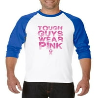 Arti - Muški majice za base na rukavu, do veličine 3xl - teški momci nose ružičasti rak