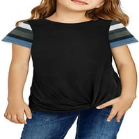 Sherrylily Girl kratki rukav Ležerne majice prugasti vrhovi Veličina 4-13
