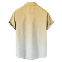 Clearance Ljetna odjeća za muškarce Casual s kratkih rukava s kratkim rukavima košulja na plaži Gradient