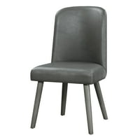 JS Waylon bočna stolica, sivi PU & sivi hrast 72202