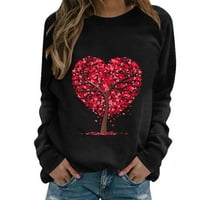 Ženski džemper Ženski dan zaljubljenih ispisuje dugih rukava duks povremenog bluza pulover džemper sa
