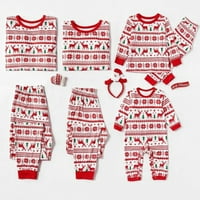 Tenjio Kids Omota za odmor Božić Roditelj-dijete Outfit Elk tiskani dvodijelni kućni trošak pidžama
