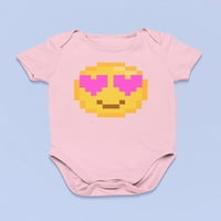 Pixel Heart Eyes Smile Like Art BodySuit novorođenčad -Image by Shutterstock, novorođenčad