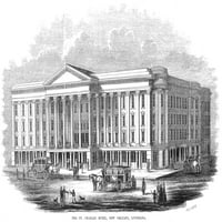 Hotel Charles, 1853. N'the St. Charles Hotel, New Orleans, Louisiana. ' Graviranje drveta, američki,