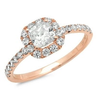 1.23CT Princess Cut Clear Moissinite 14k Gold Gold Gold Anniverment HALO prsten veličine 9