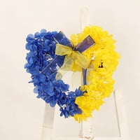 Zeceeuar Ukrajina plavi i žuti cvjetovi vijenac za proljetne proljeće u prednjim vratima Ljeto umjetni