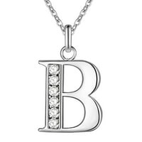 Unizirana ogrlica srebrna ploča bakrena engleska slova, privjesak za prhestone za zabavu
