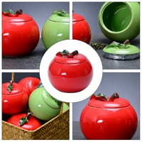 Simulirani Apple Tea Canister Dekorativni keramički čaj za brtvljenje Jar Crveno