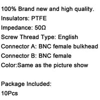Adapter BNC ženska do BNC priključka za nosače nosača za nosače ravno f f f