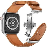 Kompatibilan sa Apple Watch Band serijom Ultra SE 1, premium meka kože sa rezervnim kaiševima od mase od nehrđajućeg čelika od nehrđajućeg čelika za iwatch