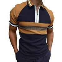 Muška košulja Golf majica Retro Color Contrast na otvorenom Street Street kratkih rukava s gumb za ispis odjeću modna ležerna prozračna