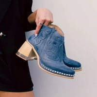Ženske čizme za gležnjeve Chunky pete Boot Side Zip Haljina Boot ženske cipele Ženske šiljaste nožni