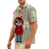 Havajska majica za muškarce dolje niz kratki rukav Cartoon Coco Miguel 3D Print Casual Stitch Regular