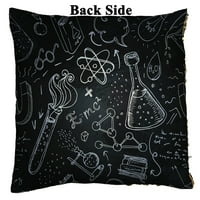 Naučno laboratorij objekti Doodle skice preko crna bomba Reverzibilna sirena Sequin jastuk na jastuku