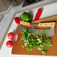 Rezač za pizze, nož od nehrđajućeg čelika sa dvostrukom drvenom ručkom i plastičnom poklopcem, velikim klizačem za pizzu