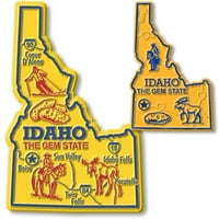 Idaho državni map divovski i mali magnet postavljen po klasičnim magnetima, dvodijelni set