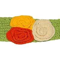 Zelena čekića za glavu sa tri pletena cvijeća