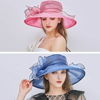 -Groee ženske cvjetne organze čajne partijske šešire dame fascinator šeširi širokim rubom sunčevih šešira