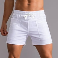 CLlios muški kratke hlače, muškarci čvrsti povremeni modni pamučni sportski elastični šorc list-up srednje struka