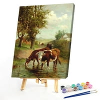 Jocestyle vode za zalijevanje krave boje brojevima DIY Fromneless Slika na Canvas Craft Kit