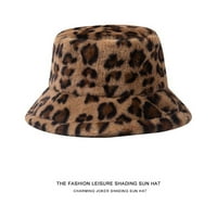 Ženske kape zimske debele kašike topli šešir Leopard tiskani kašični kapu za kapu za žene za žene muškarci