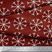Soimoi crvena pamučna maziva od pamučne mase snijeg pahuljice cvjetno ispis tkanina od dvorišta široko