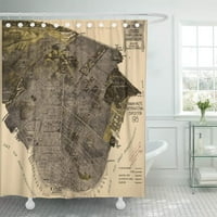 Stara vintagena mapa San Francisco istorijskog kartografa kupatilo DECOR DECOR HARDAND Tuš za kupanje