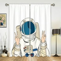 HAITE Džepne šipke Džepne zavjese Tretmani Jednostavna svjetlo za zavjese Modern astronaut Print stil