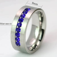 Mat titanijum čelični muški prsten muškarci vjenčani bend plavi aaa cz muškarac