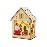 Veki božićno drvnje božićni prozori ukrasi drveni ukras osvijetljeni poklon ukrasi ukrasi ukrasi kabine