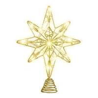 Božićna streapa Star Glitter osam šiljastih zvezde željeznog žičanog stabla ukras sa žicama Svjetla Xmas Party Decor