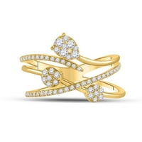 14k žuto zlato okruglo Diamond Sažetak modnog prstena CTTW