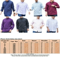 Nizini Men Regular Fit FIT s dugih rukava MENS casual bluza sa džepom Kućište od pune boje Poslovna
